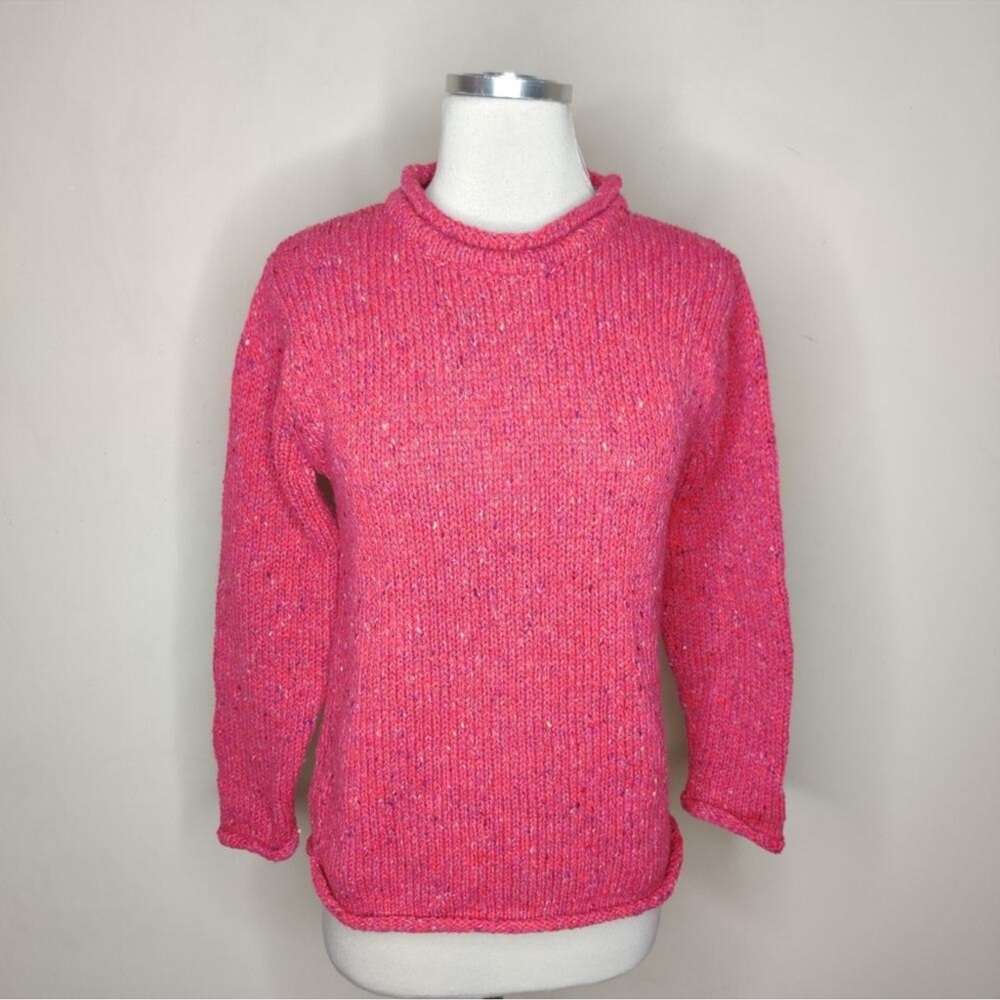 Relaxed Crewneck Sweater in Deep Berry Pink - Picture 2 of 11